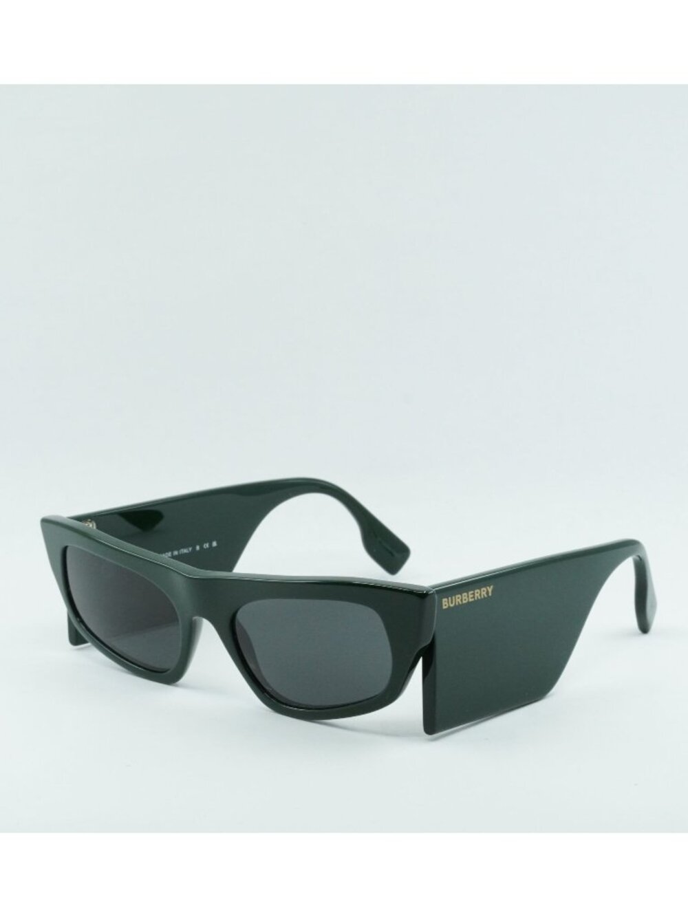 Burberry BE4385 403887 Rectangle Sunglasses Green Frame, Grey Lenses